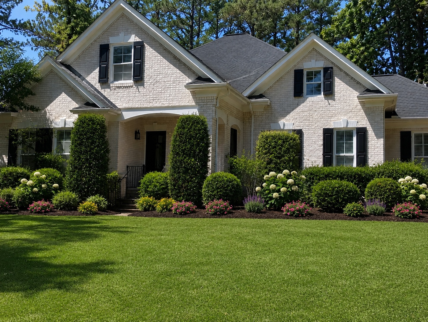 Representative manicured yard after landscaping