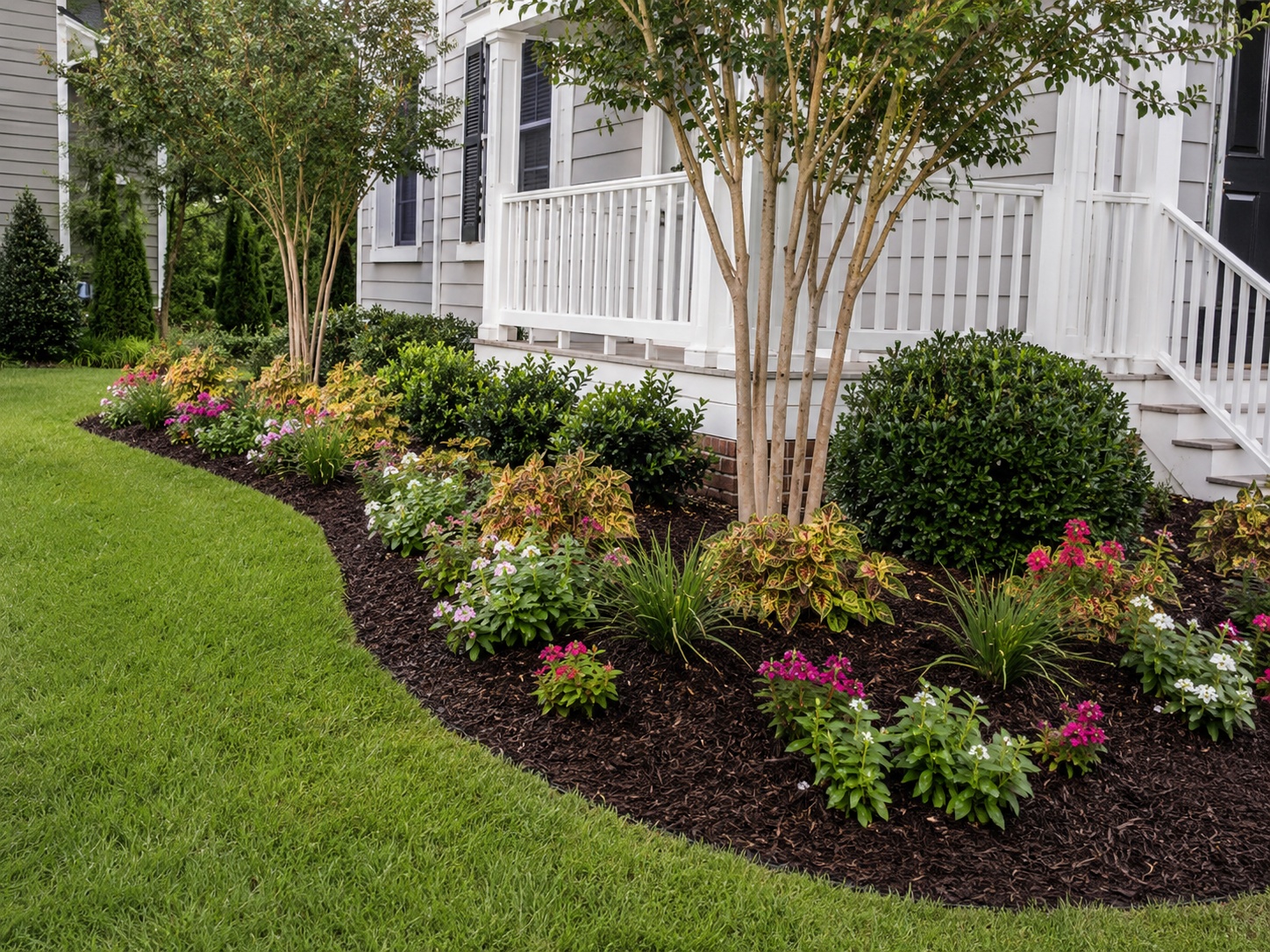 Flower bed installation with vibrant plantings Myrtle Beach SC